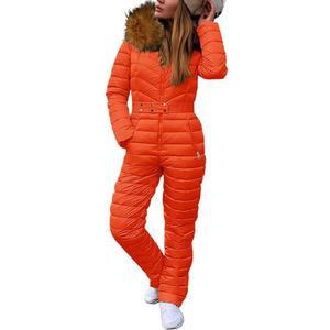 시시벨 여성 원피스 스키복 겨울 야외 스포츠 점프수트 모피 칼라 코트 방풍 방수 후드 스노우수트