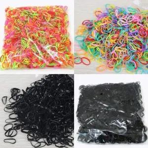 [콩심팥심]대용량 고무줄 머리끈 색고무줄 헤어끈 검정 컬러