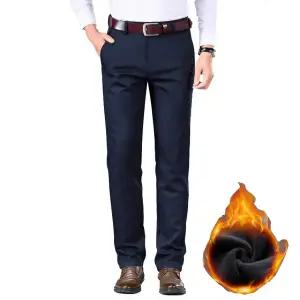 양털기모 정장바지 편안한 스판원단 체형보정 슬림스타일