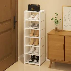 슬림형 조립식 신발장 좁은 공간 활용 현관 신발 정리대 수납장 원룸 다단형 선반 공간절약