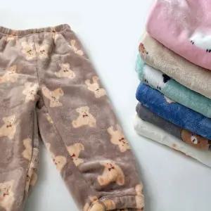 아이 겨울 수면바지 아동 유아 어린이 잠옷바지 극세사 시보리 파자마 남아 여아 홈웨어