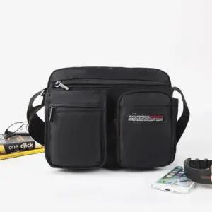 제노바 모던블랙 가벼운 나일론 남성 크로스백 숄더백