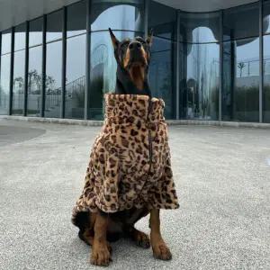 대형견옷 강아지 레오파드 반려견 겨울옷 도베르만옷 호피 리트리버