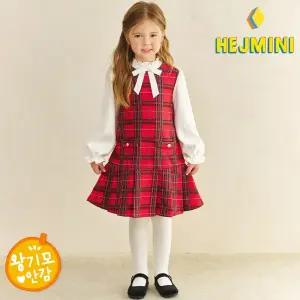[헤이미니] 프레피체크리본밍크기모원피스