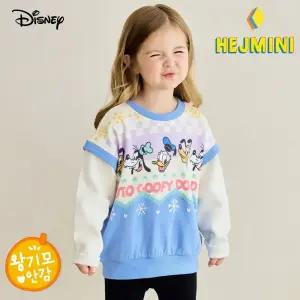 [헤이미니] [디즈니]미키와 친구들 자가드조끼왕기모티셔츠