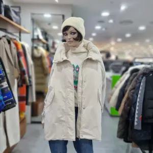 베네통/애플아울렛/인타르시아 니트 소매 중기장 구스 패딩/BAPD60461