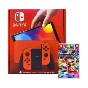 닌텐도 스위치 OLED 마리오 레드 본체 + 마리오카트8 디럭스(게임칩) 국내정품 Ss