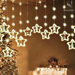 크리스마스 조명 장식 LED 줄 전구 눈꽃 별 무드등 리모컨 천장 가랜드 유치원 어린이집