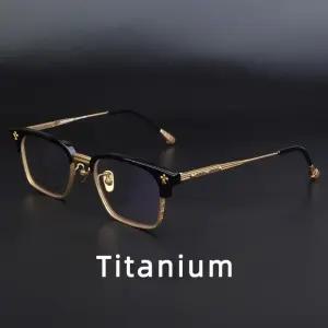 남성 하금테안경 크롬 하츠st 안경테 티타늄 안경테 초경량 티타늄 안경테 남자 안경테 반무테 안경 남성 티타늄안경