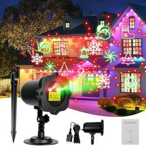 크리스마스 프로젝터 조명 실외, LED 조명, 리모컨이 있는 16가지 패턴, 생일 파티를 위한 방수 스노우 쇼, 휴일, 장식