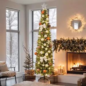 펜슬트리 슬림크리스마스트리 장식 있는 인조 조명