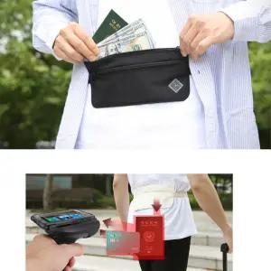 여권 신용카드 스키밍방지 여행용 얇은 전대 벨트백 소품가방 웨이스트백 스마트폰수납 힙백 운동힙색