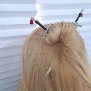 [골드스마일]검객 비녀 헤어핀 무용수 댄서 무대의상