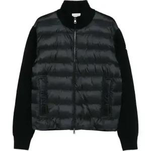 25FW 몽클레어 로고 패치 블랙 패딩 가디건 K2091 9B00051 M4281 999