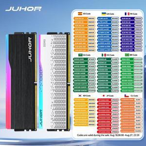 JUHOR Memoria Ram RGB DDR5 16GB 6000MHz PC5 데스크탑 컴퓨터 Dimm 메모리