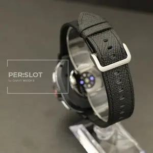 [퍼슬랏] 갤럭시 워치 8 가죽스트랩 네오룩스 비건 레더 밴드 시계줄 블랙