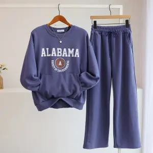 [잇수다] 엘레바 양기모 맨투맨 + 밴딩 와이드 팬츠 세트