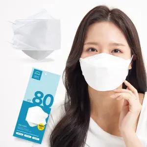 KF80중형 초등학교 고학년/중학생/고등학생 얼굴작은 여성분 숨쉬기편한 피부저자극 기능성코지지대 귀편한 이어밴드 바이오셀프케어 황사마스크 대형/소형 개별포장 100매입