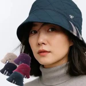 중년 여성 엄마 겨울 패딩 귀마개 벙거지 모자 방한 버킷햇 챙모자/B-26482
