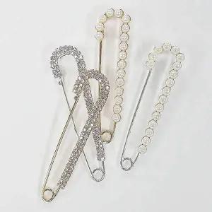[골드스마일]포인트 큐빅 진주 브로치 바지 옷 고정핀 옷수선핀 옷고정핀