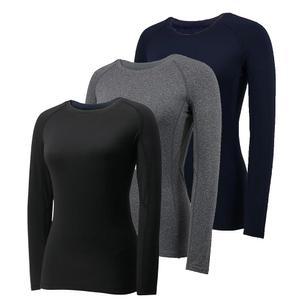 여성용 컴프레션 셔츠 긴 슬리브 퀵 드라이 운동 러닝 요가 여성 상의