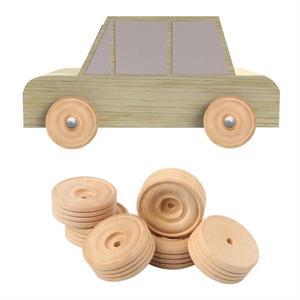 100개 나무 장난감 바퀴 미니 트레드 스타일 DIY 공예 프로젝트 및 자동차 모델용