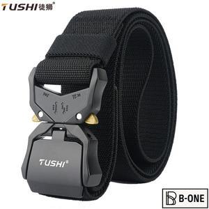 TUSHI 남자 벨트 육군 야외 사냥 전술 등산 다기능 나일론 캔버스 짠 바지