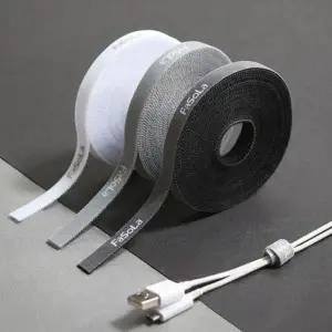 재활용 케이블 정리 타이 재접착 전선 선정리 테이프 사무실 컴퓨터