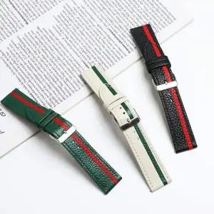 [골드스마일]갤럭시워치4 스트라이프 리얼 소가죽밴드 스트랩 시계줄 40mm 44mm