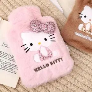 헬로키티 호피 온수팩 1000ml 충전식 물 주머니 핫팩 핑크