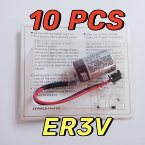ER3V 3.6V 1000mAh PLC 리튬 배터리 검정색 커넥터 포함 10개
