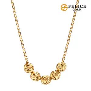 [펠리체골드] 14K 샤인 컷팅볼 목걸이