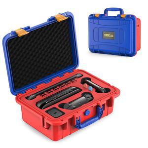 닌텐도 스위치 2용 STARTRC GAMES 하드 캐리링 케이스, 프로페셔널 디럭스 IP67 방수, 소프트 라이닝 트래블 2 콘솔 프로 컨트롤러 및 액세서리 (레드 & 블루)