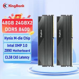 KingBank DDR5 메모리 램 24GBx2 48gb 8400MHz UM 데스크탑 하이닉스 M-다이 CL38 XMP 3.0 검정색