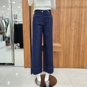 지컷 배색 스티치 생지 와이드 데님 팬츠 7215155102