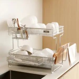 소벨 엠보형 연마제없는 올스텐 304 헤이븐 2단 식기건조대 물빠짐 쟁반형 풀세트