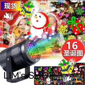 16 패턴 크리스마스  램프 USB/EU 플러그 눈송이 할로윈 분위기 장