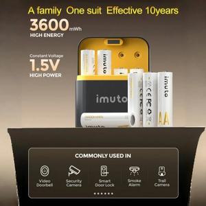 AA 리튬 충전지(8개)1.5V 고용량 3600mWh 카메라/손전등/장난감용 오래 지속되는 배터리