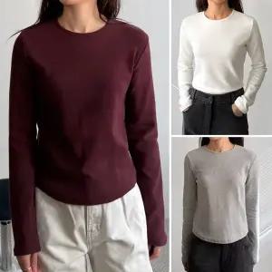 여성 국산 겉기모 피치 면 무지 라운드넥 긴팔티 기본티 이너티 -WTS0980- 겨울