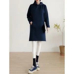 [시크루즈]숄드 기모 캥거루 포켓 후드 원피스 BDOP184_P412041748