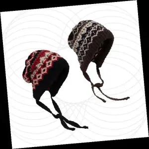 노르딕 니트 귀달이 모자 겨울 방한 비니 여성 후드 패턴 끈 털모자 보온