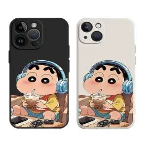 밀크티 마시는 보이 젤리 지문방지 렌즈 풀커버 아이폰 갤럭시 폰케이스