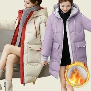 여성 방한 투웨이 포켓 롱패딩 경량 아우터 점퍼
