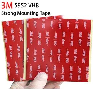 호환  3M VHB 5952 양면 패드  1.1mm 두께  자체 접착 자동차 대시 테이프 검정색 폼 장착 스티커 100mm100