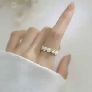 선물용은반지 꽃패턴 은반지 오픈링 패션 레이어드링