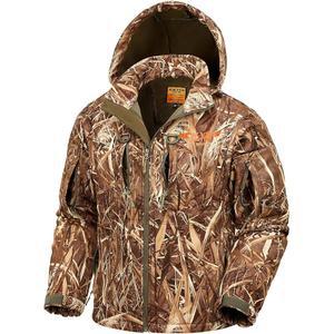 새로운 보기 남성용 카모 사냥 재킷 후드가 달린 따뜻한 플리스 안감 조용한 방수 사냥복