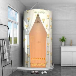 원형샤워커튼 욕실 펜션 화장실 욕실커튼봉 소년 영감을 보온 캠핑 단열 퍼플 호랑이