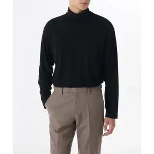 매장정품 무신사 스탠다드 MUSINSA STANDARD 릴렉스드 터틀 넥 긴소매 니트 티셔츠 [블랙] MMDTLCZ10-BK 36