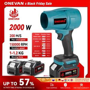 미니에어건  송풍기 브러쉬리스 2000W  200 M S 제트 터보 송풍기 전기 선풍기   자동차 건조기  마키타 18