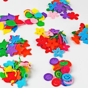 T-N 부직포 미소 꽃 나비 울 펠트 패브릭 헤어 로프, DIY 수제 액세서리 스티커, 아플리케 패치 펠트 패드, 100